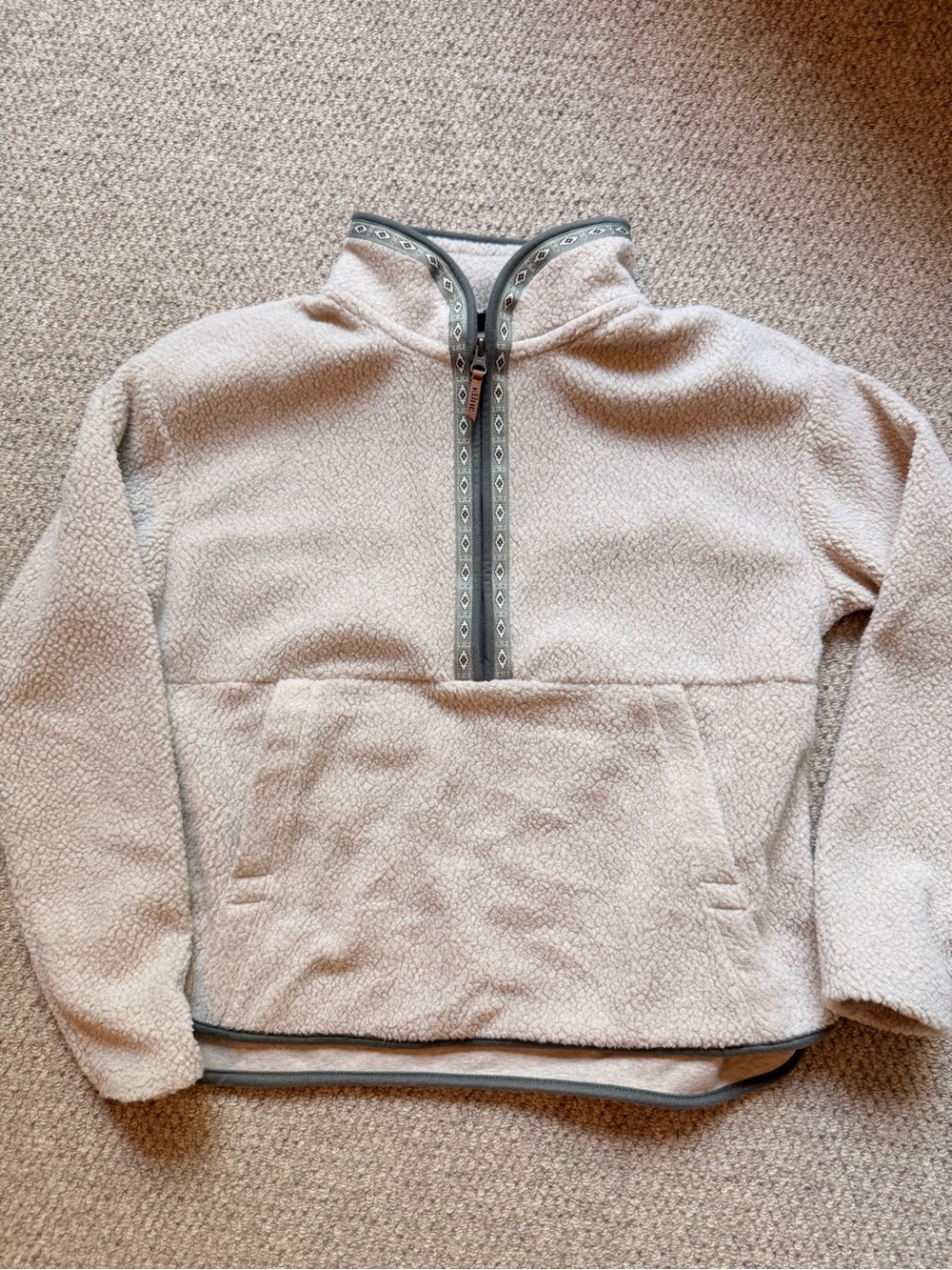 KÜHL Cream Sherpa-Lined Pullover Sweatshirt
